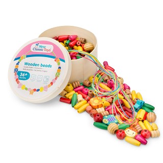 Lacing beads - 230 pieces and 4 cords